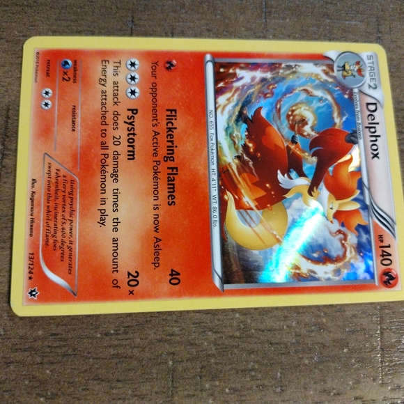 POKEMON DELPHOX 13/124 XY FATES COLLIDE RARE HOLO NEAR MINT. - Picture 6 of 12